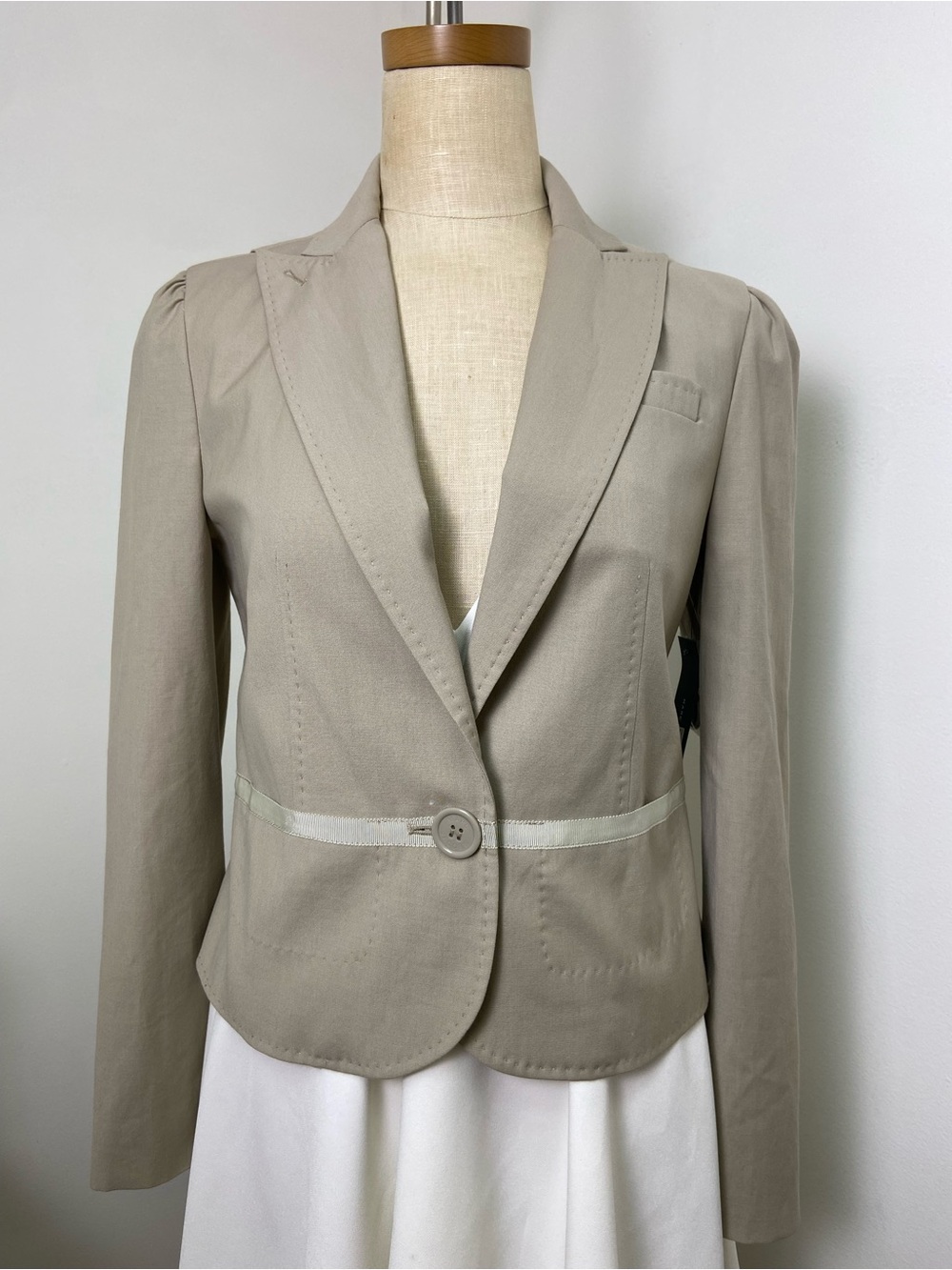 Marc Jacobs Taupe Single-Button Tailored Blazer